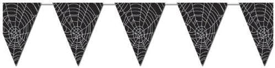 Halloween Pennant Banner Spider Web - 12"