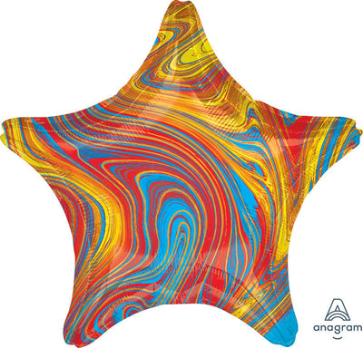 18" Marblez Colorful Star Foil Balloon