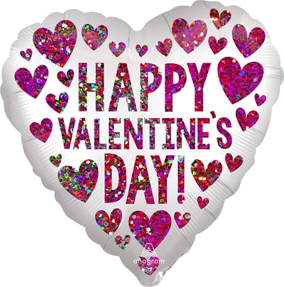 18" Happy Valentines Day Satin Sequins
