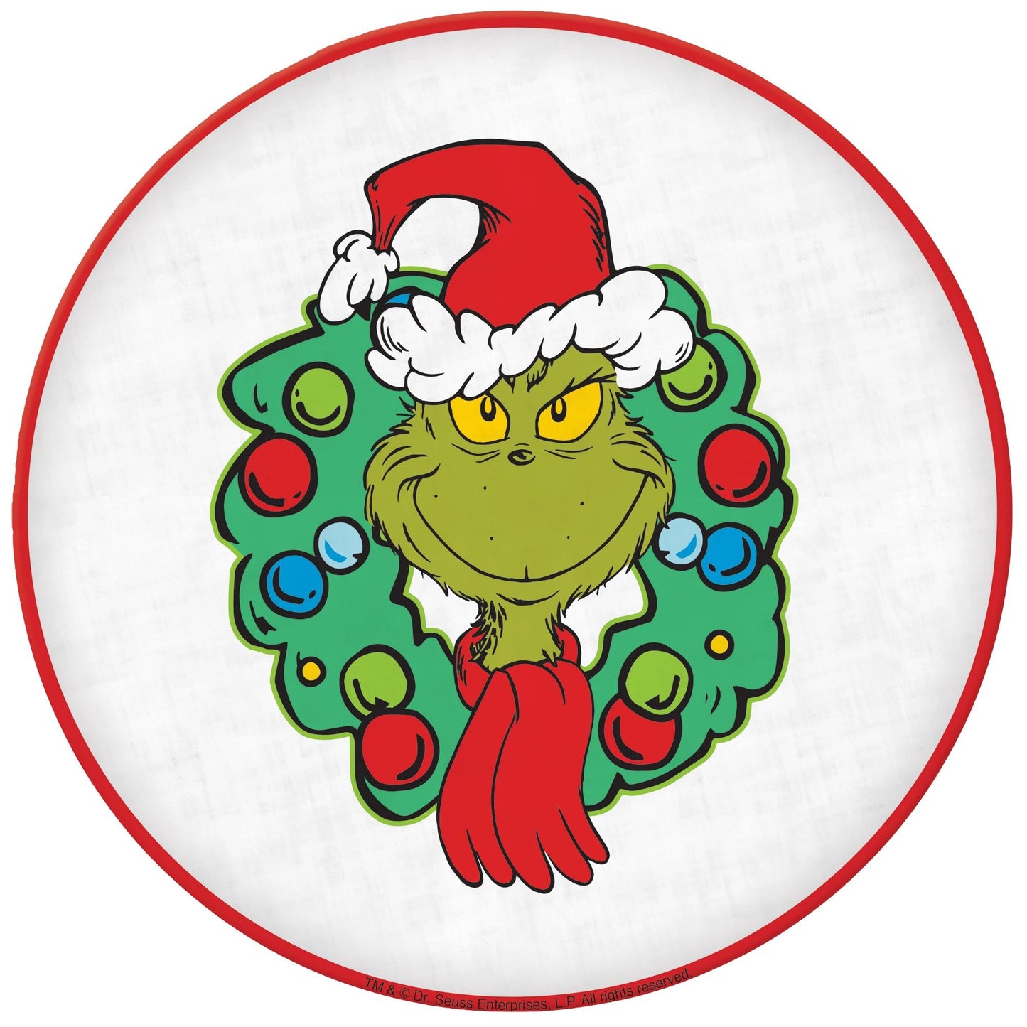 Traditional Grinch Round Platter (14")