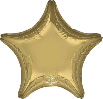 White Gold Star Foil Balloon 18"
