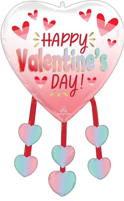 Happy Valentines Day Heart Danglers Super Shape