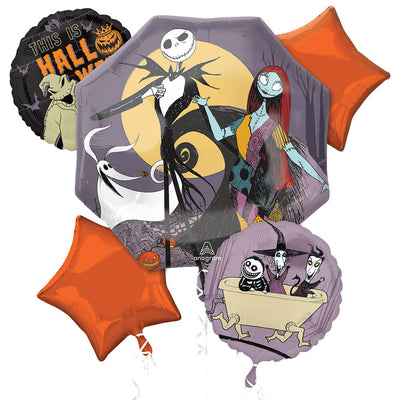 Nightmare Before Christmas Foil Balloons Bouquet (x5u)