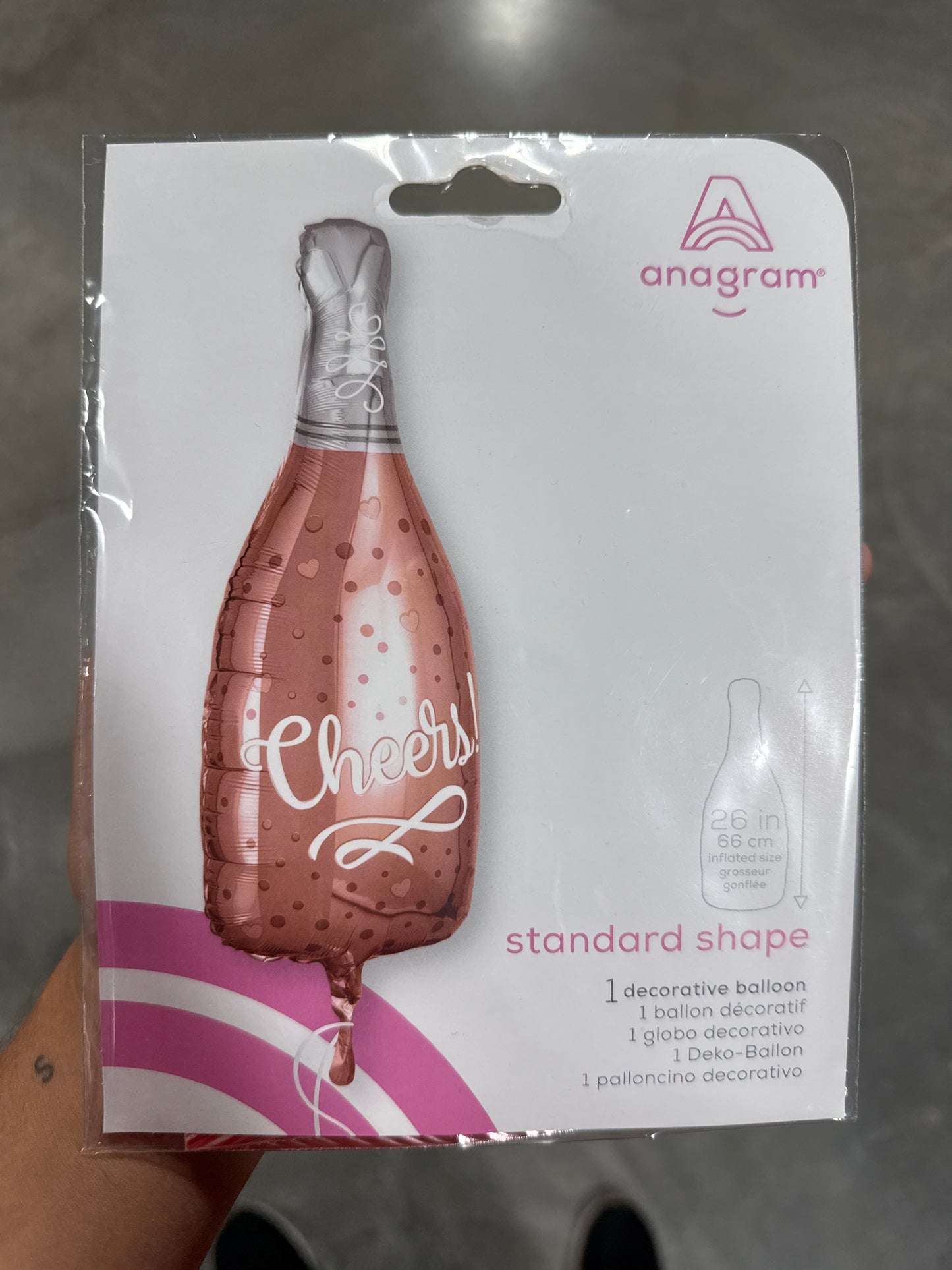 18'' CHEERS ROSE BOTTLE