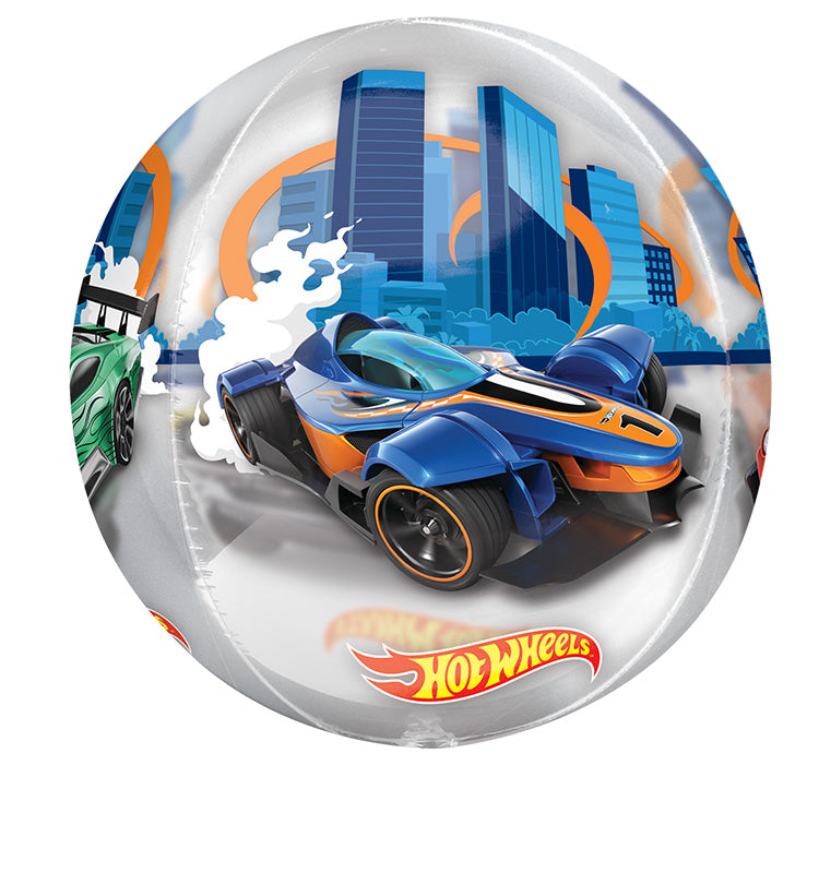 16" Orbz Clear Hot Wheels Foil Balloon
