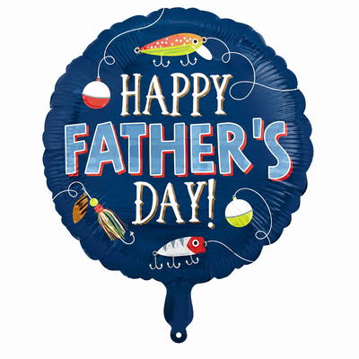 Happy Fathers Day Fishing Foil Balloon 18”