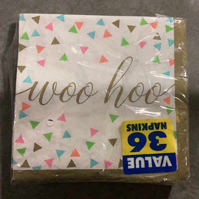 Confetti Fun Napkins "Wo Hoo"(x36u)
