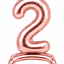 Standing Foil Number Balloon Rose Gold 28"