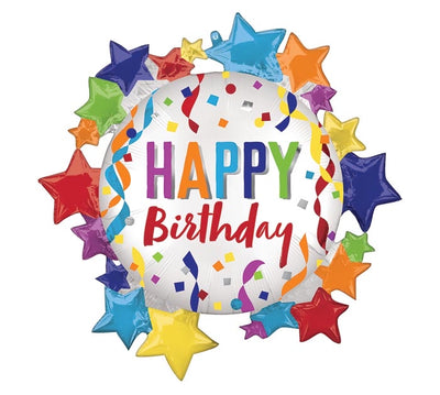 Globo HAPPY BIRTHDAY STAR 30”