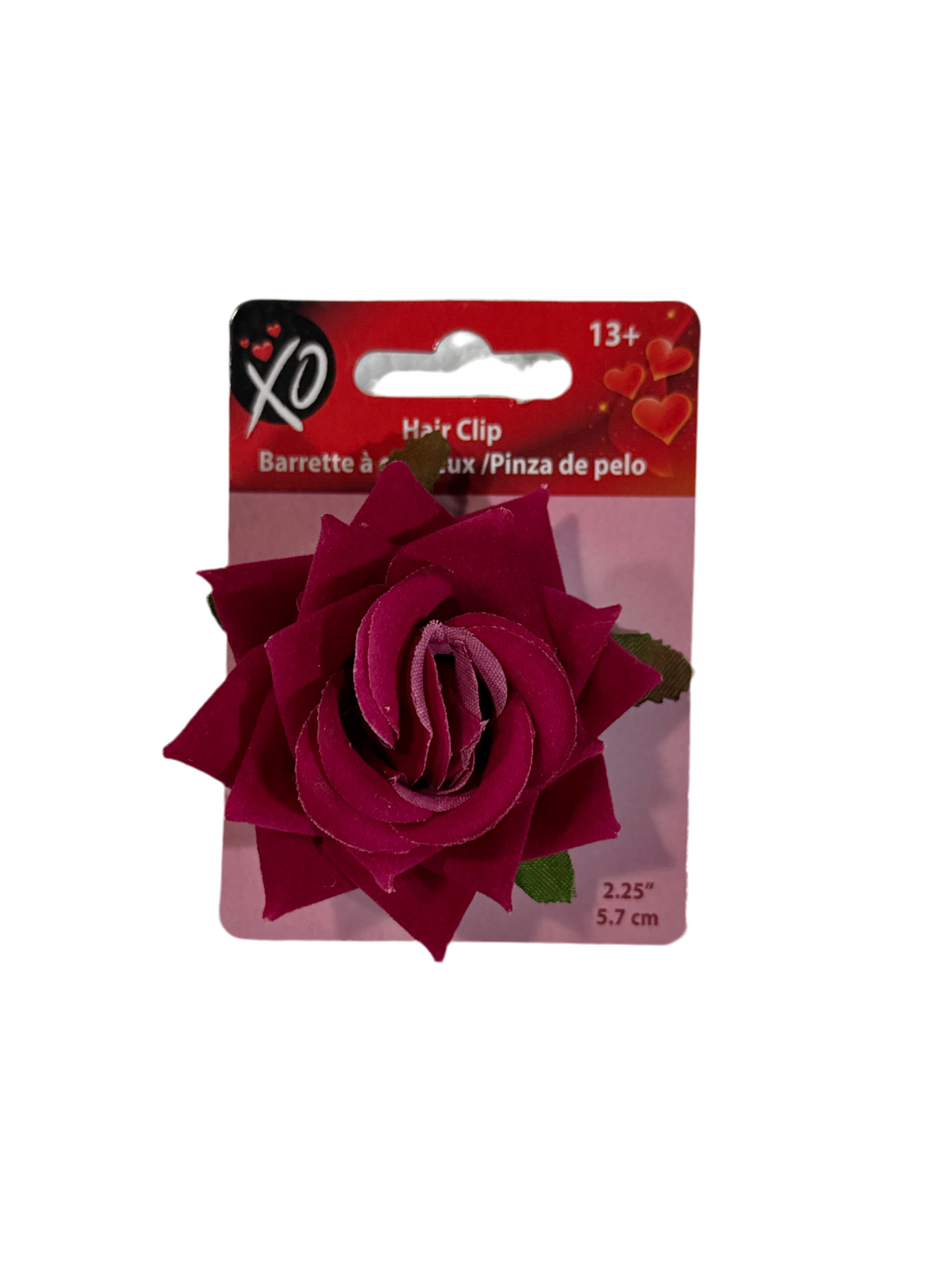 Broche/Clip para Cabello con Rosa - 2.25 in