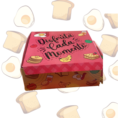 Caja Empaque Mediana PANCAKE DISFRUTA CADA MOMENTO
