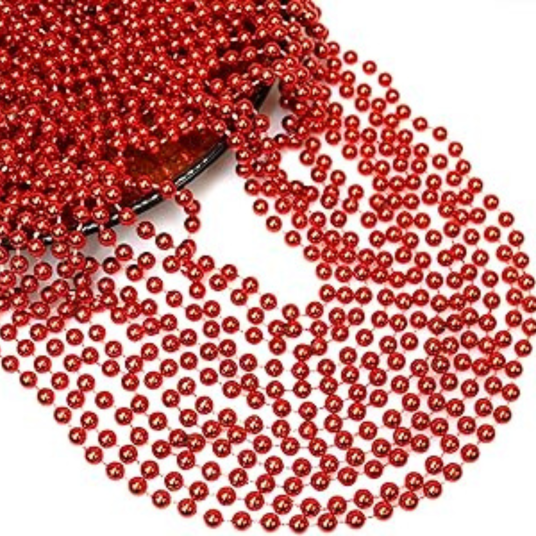 Red Bead Necklaces 12pcs