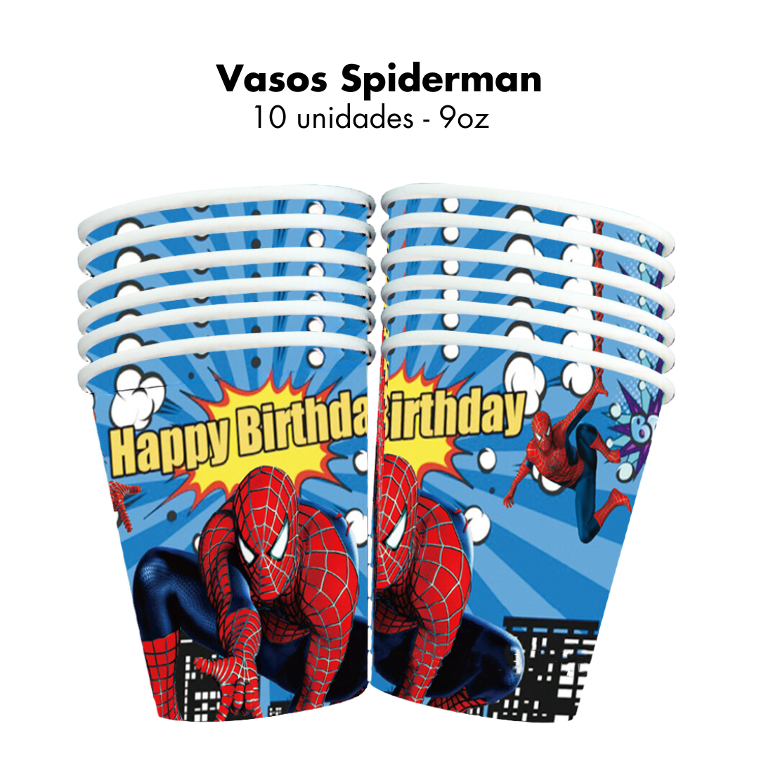 Spiderman Vasos 9oz (x10u)