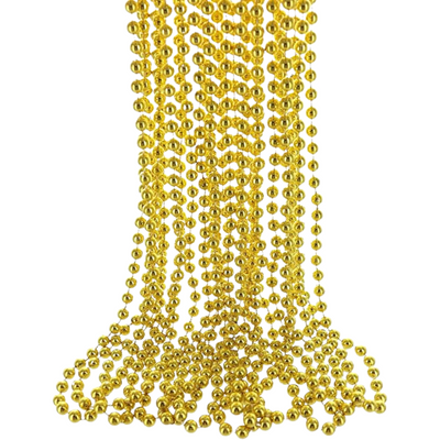 Metallic Bead Necklaces Gold 6pcs