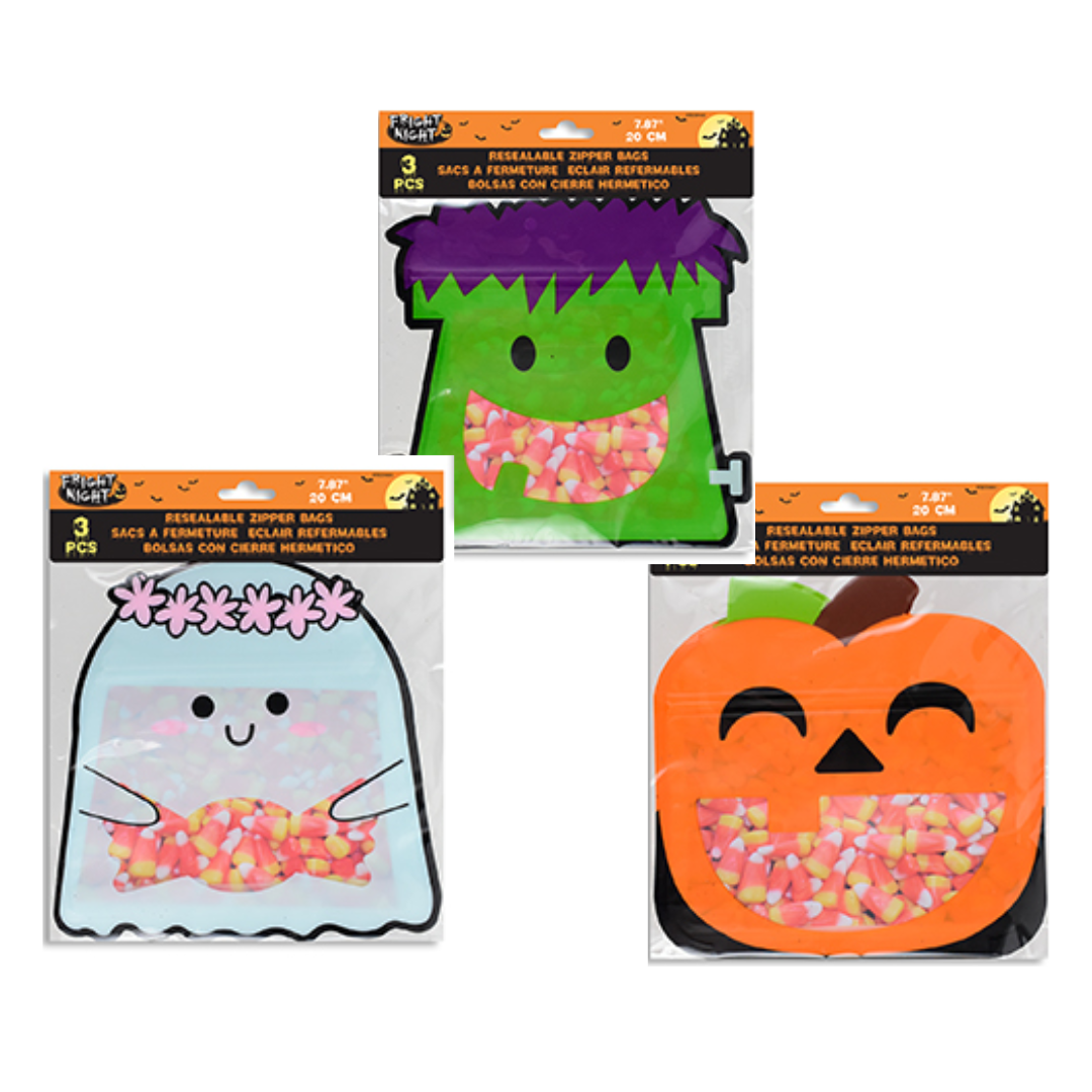 Bolsas Zipper Halloween 3 Estilos (x3u)