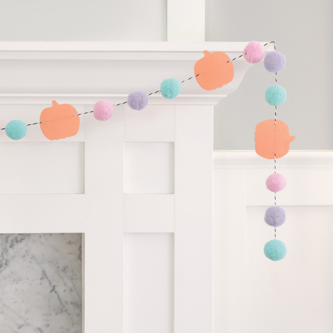 Pumpkin Pom-Pom Felt Garland 7ft
