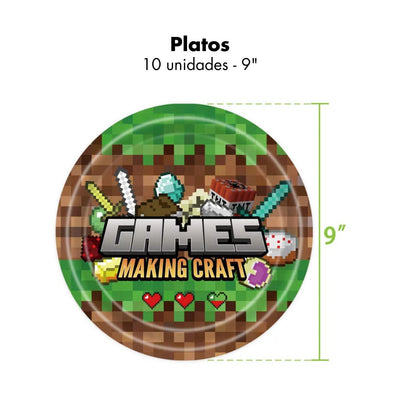 Platos Minecraft 9" (x10u)