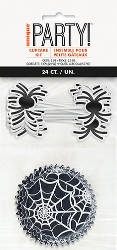 Black Spider Web Cupcake Kit (x24u)