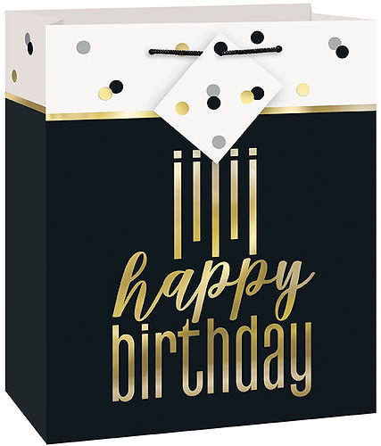 METALLIC HAPPY BIRTHDAY GIFT BAG MEDIUM