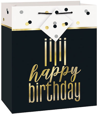 METALLIC HAPPY BIRTHDAY GIFT BAG MEDIUM