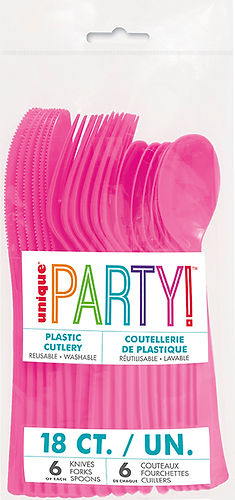 HOT PINK 18CT. CUTLERY