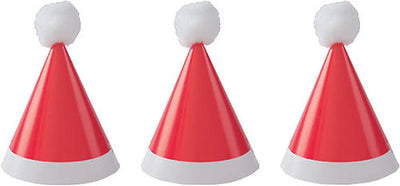 POM POM SANTA PARTY HATS 8CT