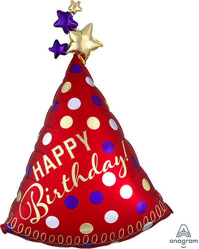 Large Red Party Hat Balloon (supershape)