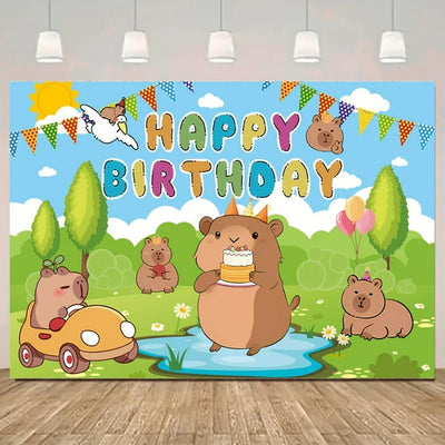 Backdrop Capybara "Happy Birthday"