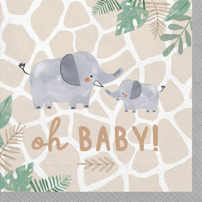 Soft Jungle Beverage Napkins (x16u)