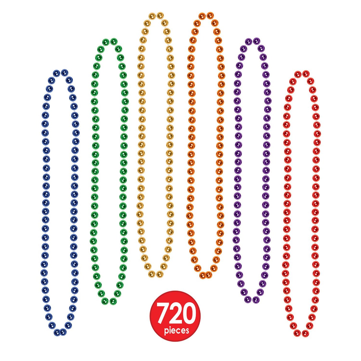 Multicolor Beads Necklaces Bulk Party 12pcs