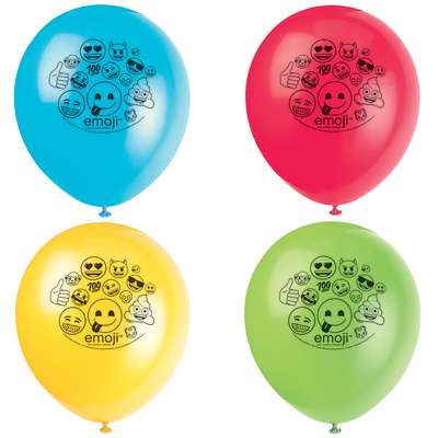 Emoji Latex Balloons 12" (8 unidades)