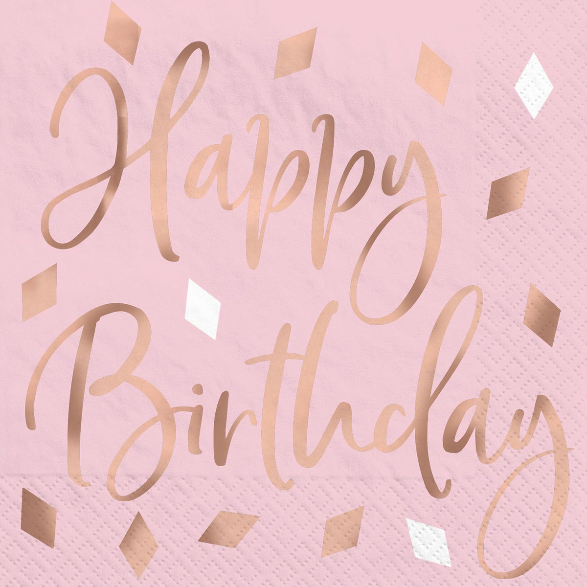 Blush Birthday Beverage Napkins (x16u)