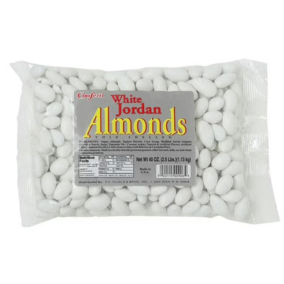 Confetti White Jordan Almonds 40oz (2.5lbs)