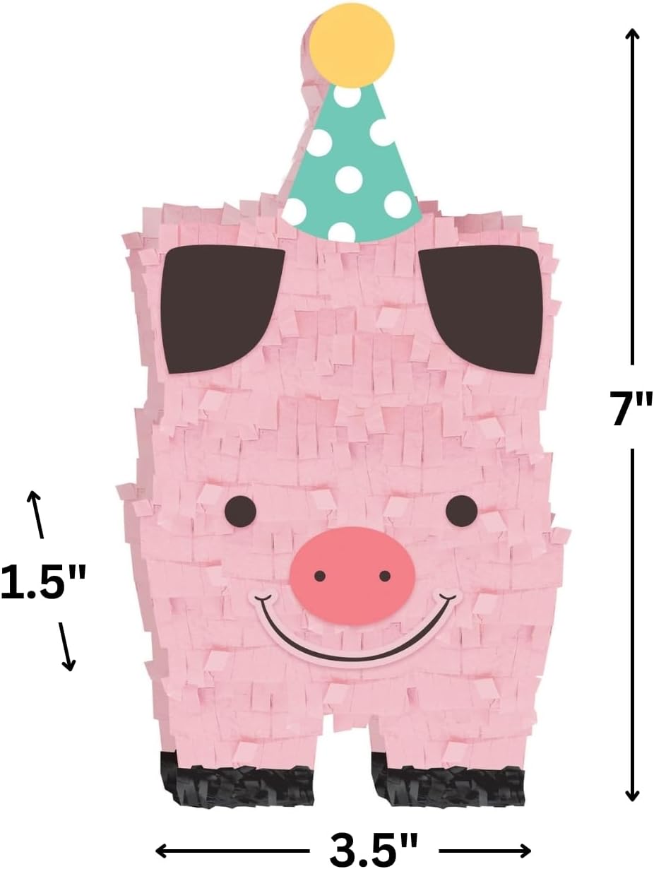 Baby Farm Barnyard Mini Pink Pig Decoration (x1u)