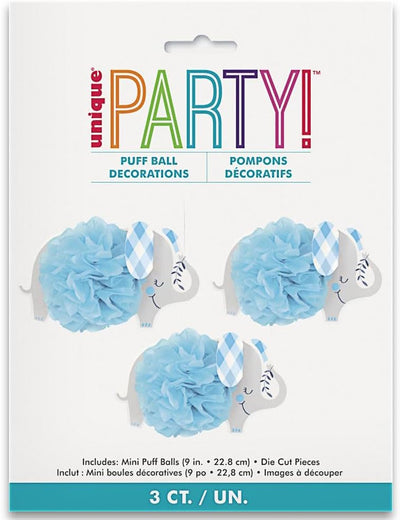 Pompones Colgantes Decorativos Blue Elephant (x3u)