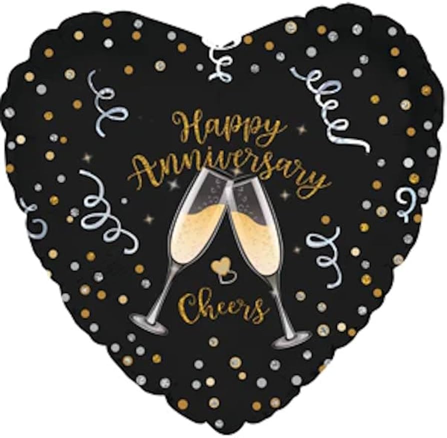 Anniversary Flutes Foil Balloon 17"
