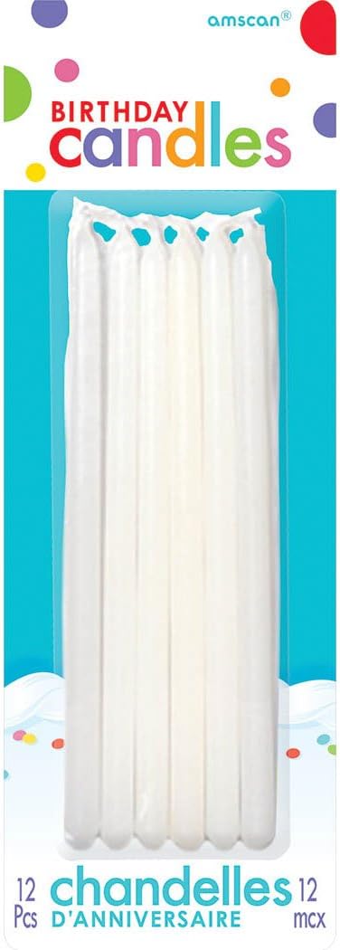 White Mini Taper Candles (x12u)