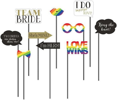 Mrs & Mrs Photo Booth Props (x10u)