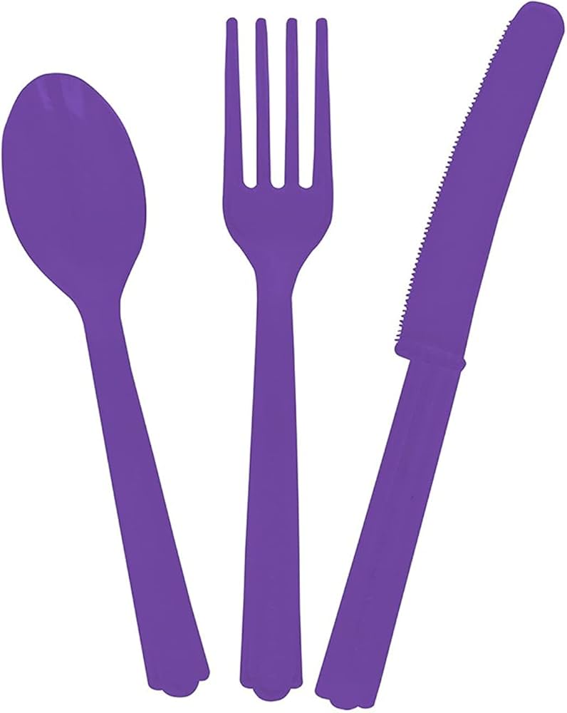 Neon Purple Cutlery 18ct