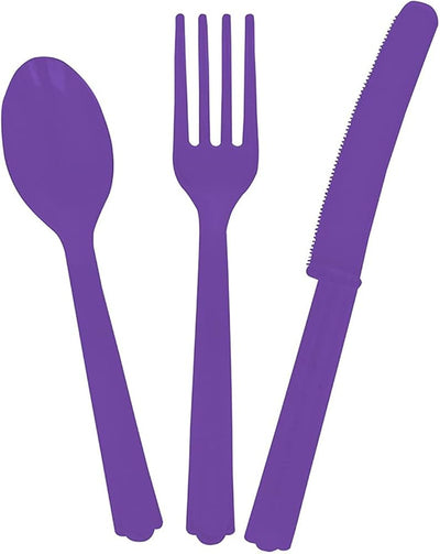Neon Purple Cutlery 18ct