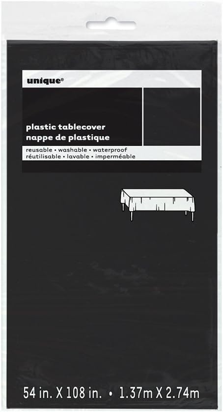 Plastic Rectangle Tablecover Black (x1u)