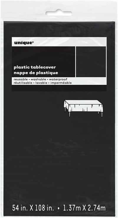 Plastic Rectangle Tablecover Black (x1u)