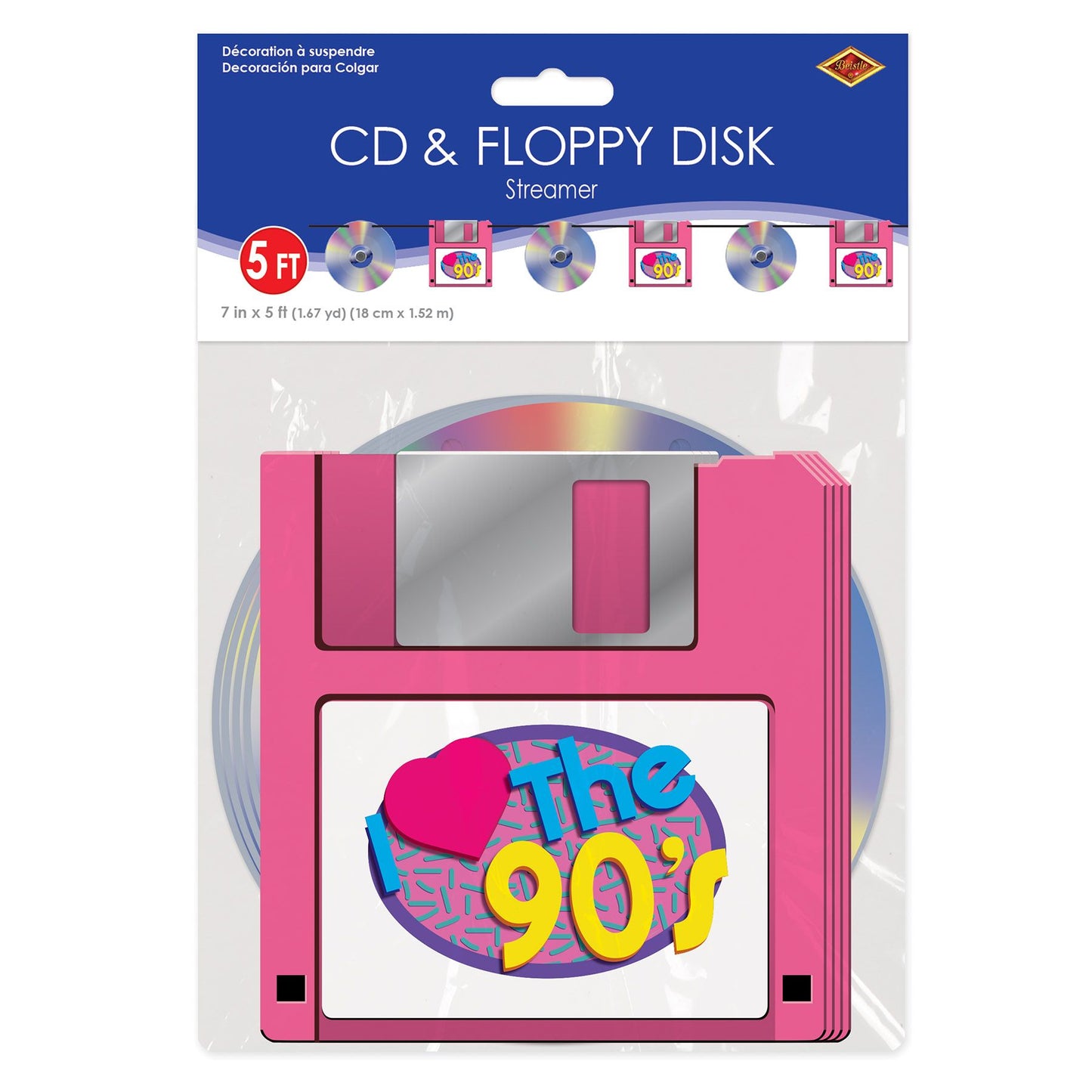 CD & Floppy Retro Vintage Disk Streamer 90's (x1u)