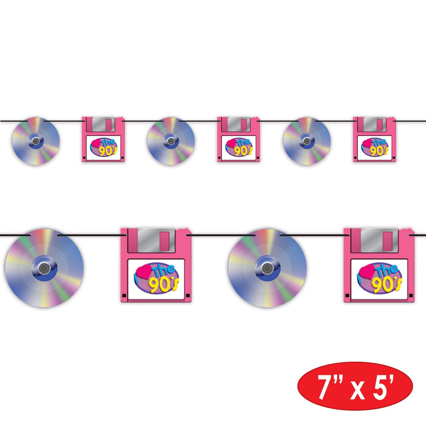 CD & Floppy Retro Vintage Disk Streamer 90's (x1u)