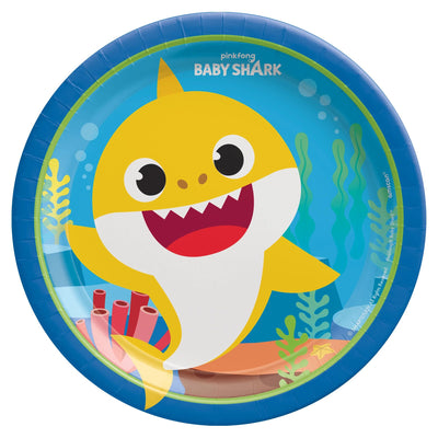 Baby Shark Round Plates, 7"