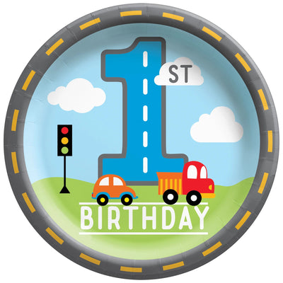 On the Road 1st Birthday 6 3/4" Plates