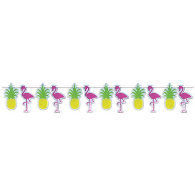 Flamingo & Pineapple Streamer 12FT (4yd)