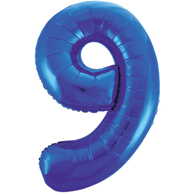 Number #9 Supershape Balloon 34" Royal Blue