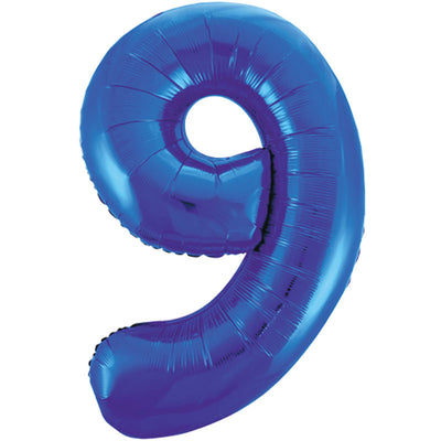 Number #9 Supershape Balloon 34" Royal Blue