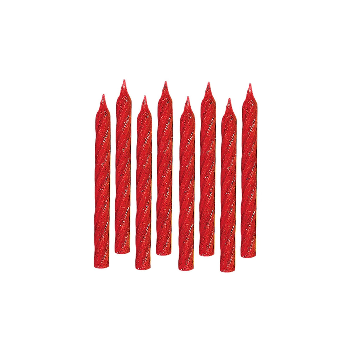 Candles Large Glitter Spiral Red (x24u)
